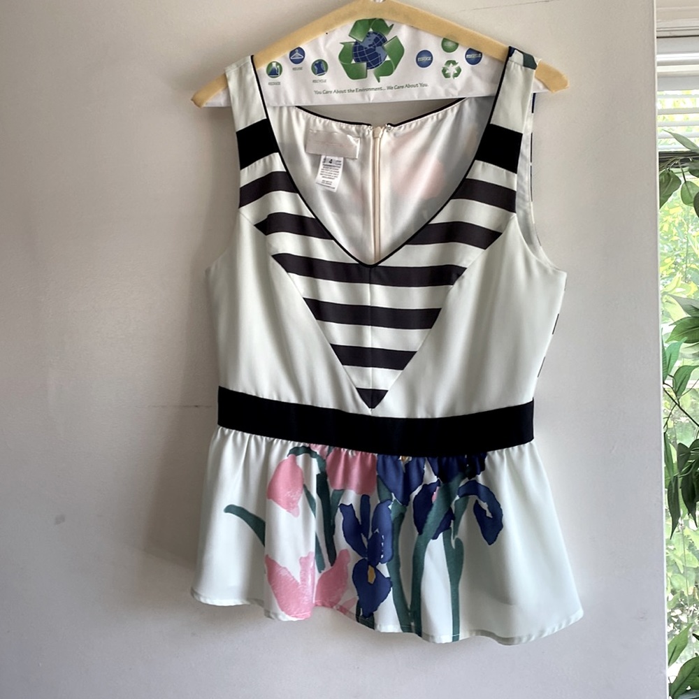 Corey Lynn Calter Silk Sleeveless Peplum Top, Size S
